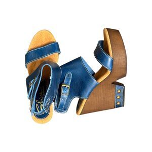 Sbicca Vintage Collection Leather Wedges Stud Detail Size 40